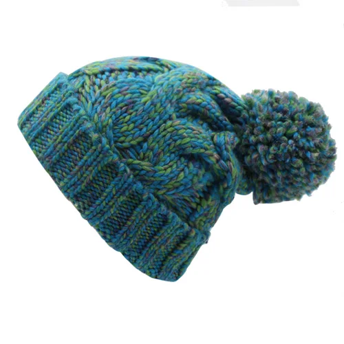 blue green YOUBOME модная зимняя в стиле бини женские зимние шапки для женщин Skullies Beanies мешковатые теплые полосатые женские шапки вязаная шапка - Цвет: blue green
