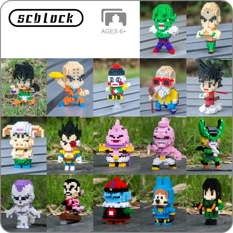 

SC Anime Dragon Ball Z Son Goku Super Saiyan Vegeta Frieza Majin Buu Cell DIY Mini Building Diamond Nano Blocks Toy New in Bags