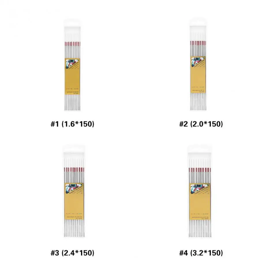 10 шт. 150 мм Вольфрам Электроды сварочные набор для трубопровода Нержавеющая сталь сварочный аппарат инструменты 1,6 мм 2 мм 2,4 мм 3,2 мм Размеры дополнительно