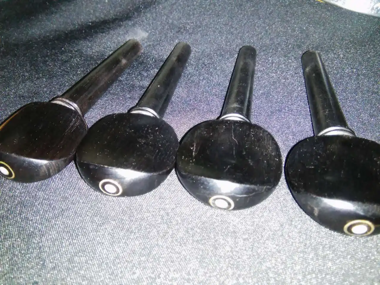 

4 PCs Quality Black Ebony Cello Pegs with Pearl decoration cello parts 4/4