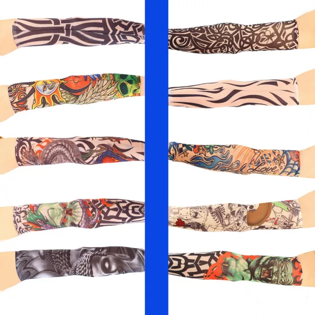 New 1pc Cool Tat Colors on Superfine fiber Elastic Sleeve Arm Stocking Tattoo Skins Sun Protective