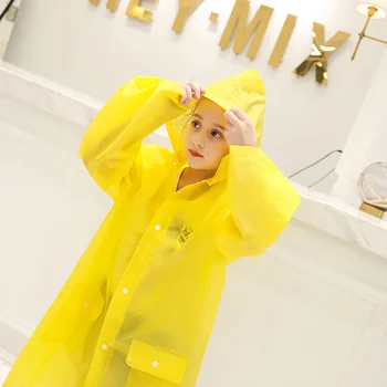 

Thick Eva Yellow Long Rain Coat Boy Children Girls Windproof Waterproof Poncho Transparent Raincoat Kids Jas Hujan Anak 50yc90