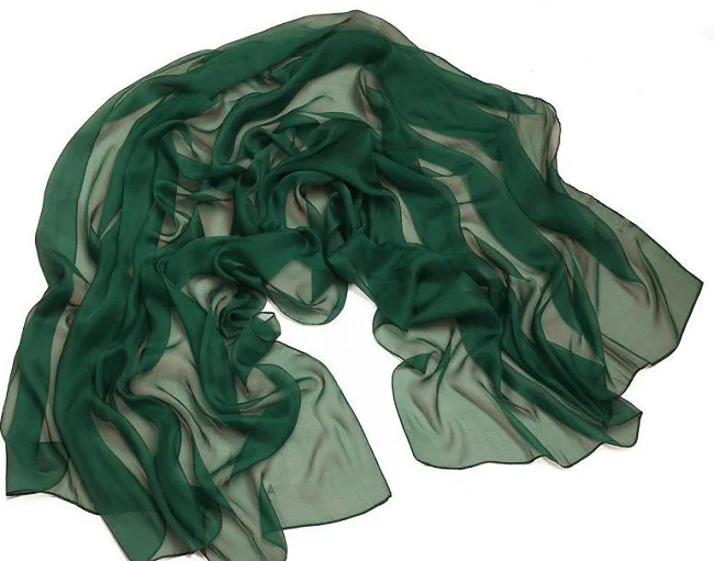 

Female silk chiffon long scarf super size for women 110*180cm green ouya summer shawl for fashion neck wear beach