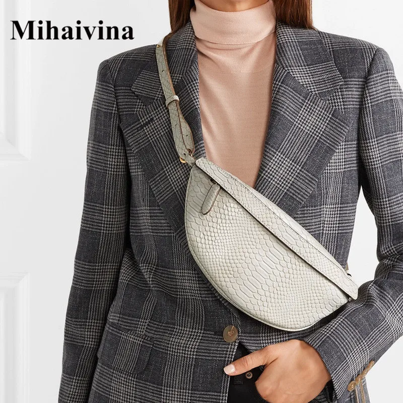 Mihaivina Serpentine нагрудная сумка дамская поясная модная дизайнерская женская