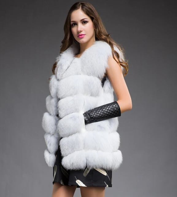 Aliexpress.com : Buy Best Real Fox Fur Vest Natural Fur Coats For Best Real Fox Fur Vest Natural Fur Coats For Women Fashion Genuine Furs Jackets Ladies Blue - Aliexpress.com : Buy Best Real Fox Fur Vest Natural Fur Coats For