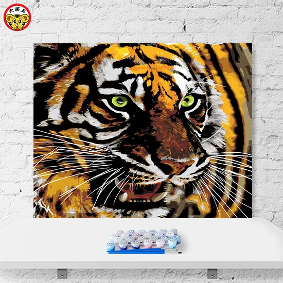 Бенгальский белый тигр Northeast Tiger Animal черно-белый тигр сделай сам ручная роспись Краска по номеру художественная живопись по номерам - Цвет: 6363