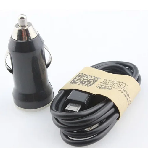 Black 2 in 1 item 1pcs usb car charger adapter + micro cable Data Sync Charging for Samsung Xiaomi mobile phone | Мобильные телефоны
