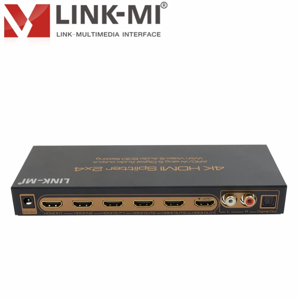 LINK-MI 2x4 HDMI матрица 4K2K переключатель сплиттер для двух HD источников отображения на