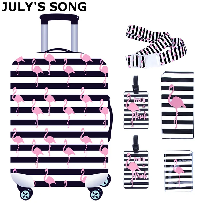 JULY'S SONG 6PCS Travel Accessories Sets Suitcase Cover Passport Bag Luggage Tag Belt For 18-32 Inch Trolley Bag Suitcase Case JULY'S SONG 6PCS Travel Accessories Sets Suitcase Cover Passport Bag Luggage Tag Belt For 18-32 Inch Trolley Bag Suitcase Case