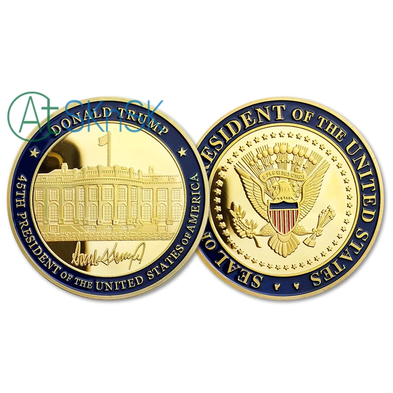 

1PC's 45th Seal of the President of The United States Donald Trump Gold Plated Commemorative Coins Collectibles Gifts Souvenirs