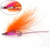 MNFT 4PCS Double Hook Orange Flashabou Streamer Fly Red Cheek Rainbow Film Body Bionic Fly Fishing Lures Carp Trout Fish Bait ► Photo 3/4