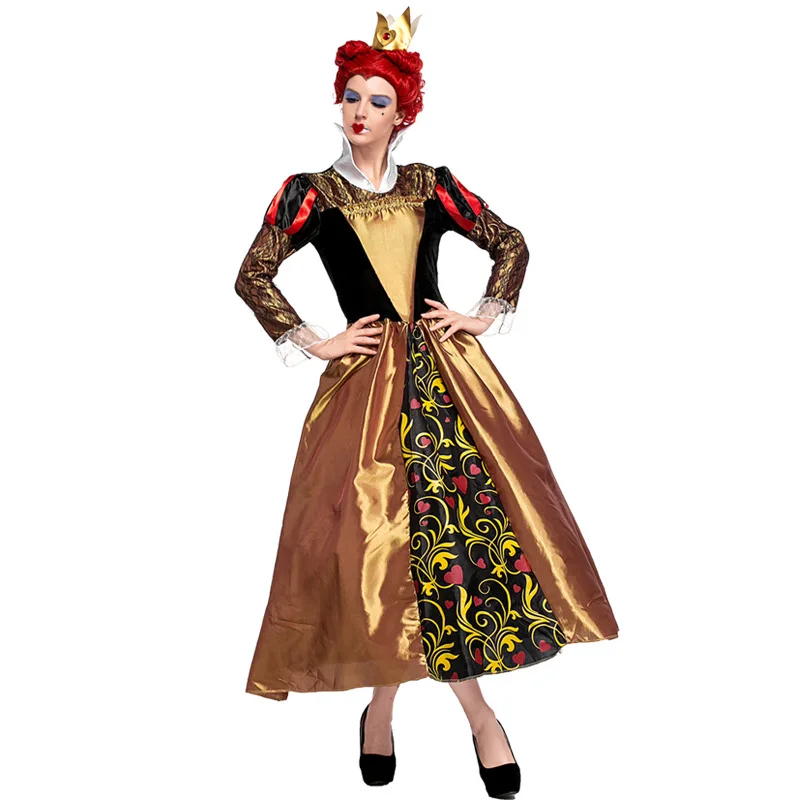 Алиса в стране чудес косплей костюм королева сердца костюм Mad Hatter Красная Королева Костюм женское элегантное платье косплей