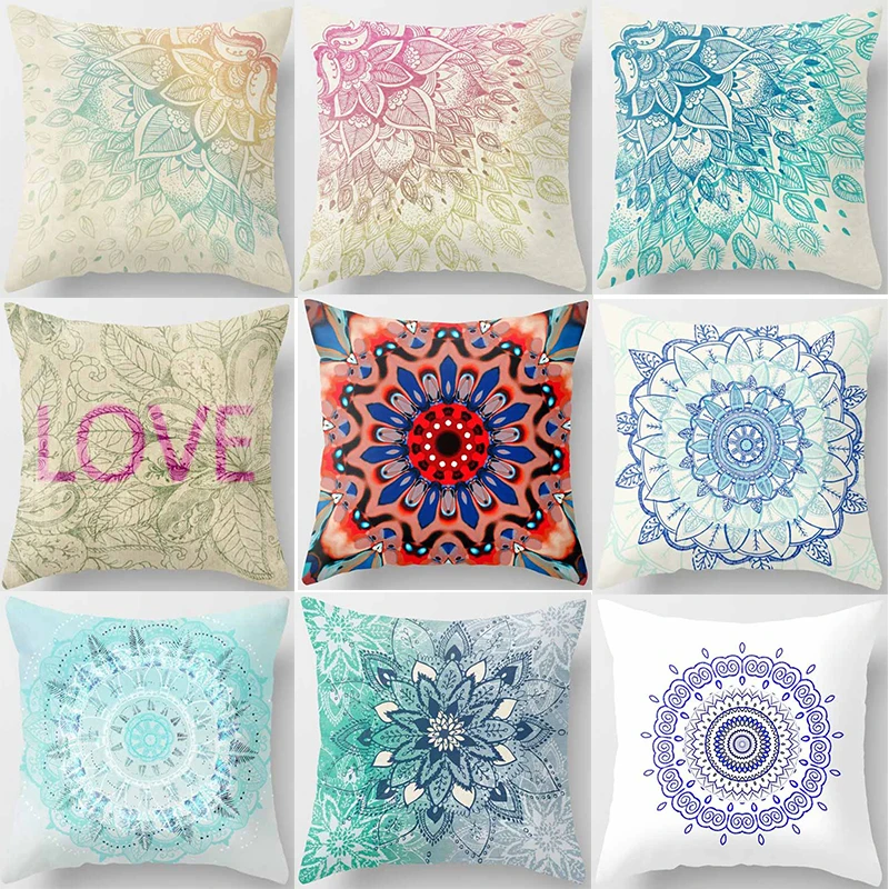 

Hot sale many kinds of mandala flowers creative picture Pillow case boys girls weeping pillow cover size 45*45cm