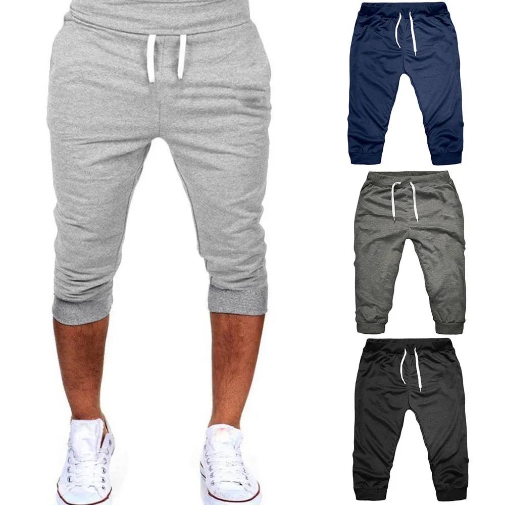 Мужские однотонные Спортивные Повседневные шорты летние мужские спортивные шорты для бега, брюки, эластичная Спортивная одежда для бега, быстросохнущие, 5,29