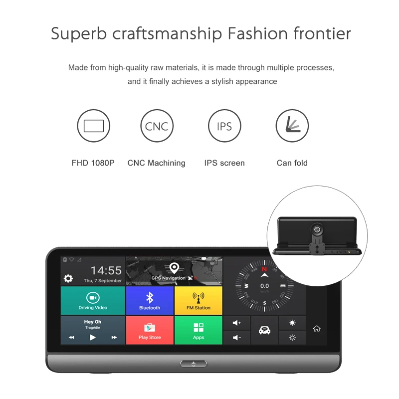 Автомобильный видеорегистратор ANSTAR 8 дюймов 3G/4G Android 5 1 FHD 1080P WIFI FM GPS мониторинг