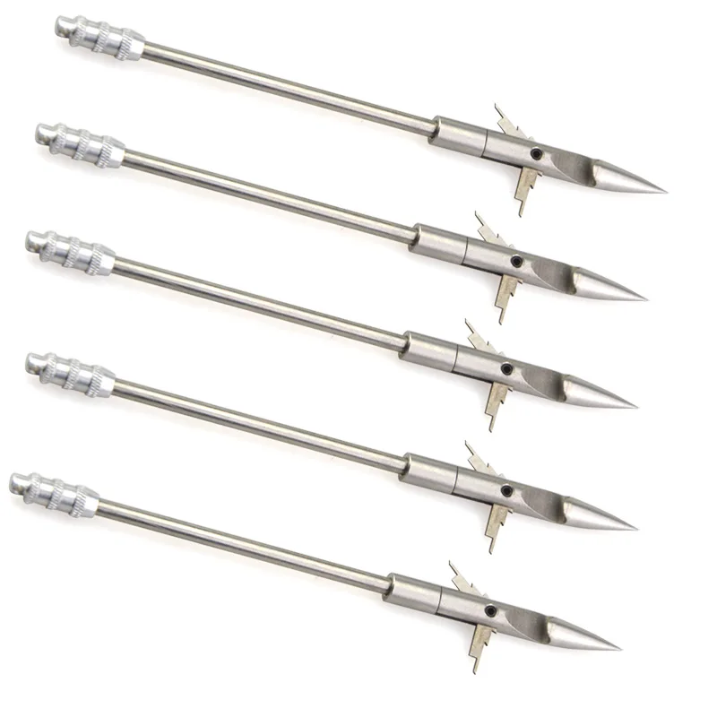 3pcs Archery Fishing Broadhead Slingshot Stainless Steel Arrow Head