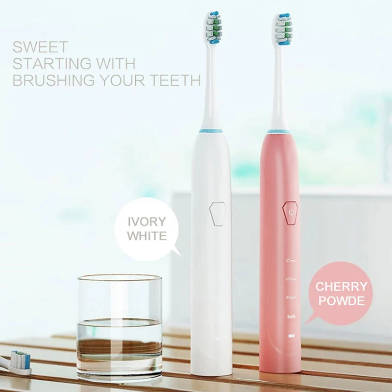 

Adult Four Modes Silent Electric Waterproof Electric Toothbrush USB Rechargeable Sonic Electrric Toothbrush IPX7