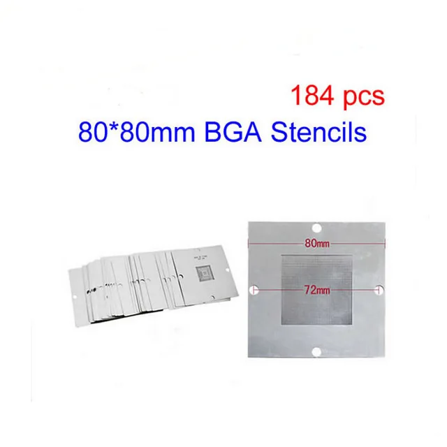 

BGA Reballing Accessories 184PCS/Lot BGA Heating Stencils 80*80mm For Chips Rework