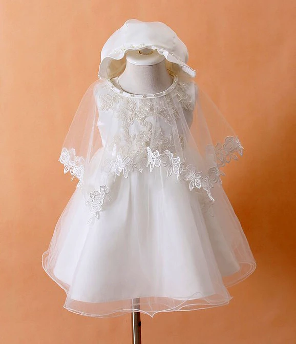 Christening Baby girl Gown White Baptism toddler Dress ...