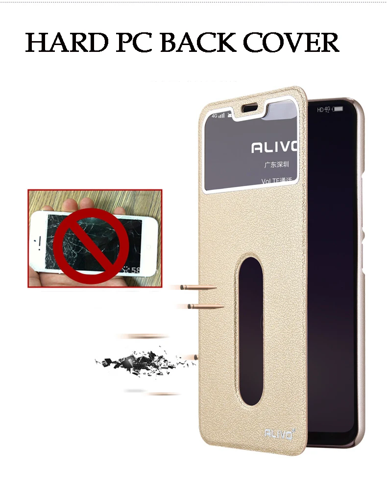 For Vivo Y17 Case View Window Flip Stand PC Cover For Vivo Y17 Y15 Y12 Case Answer PU Leather FOR vivo y 17 15 12 vivoy17