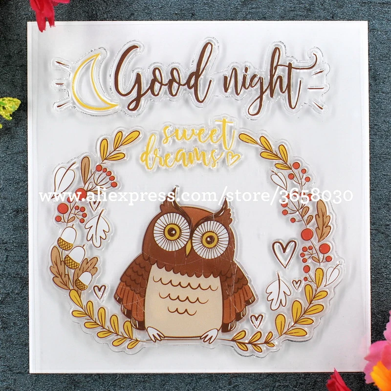 Tampons En Caoutchouc Transparent 10 5x10 5cm Hibou Bonne Nuit Doux Reves Cartes Photo Diy Bricolage Aliexpress