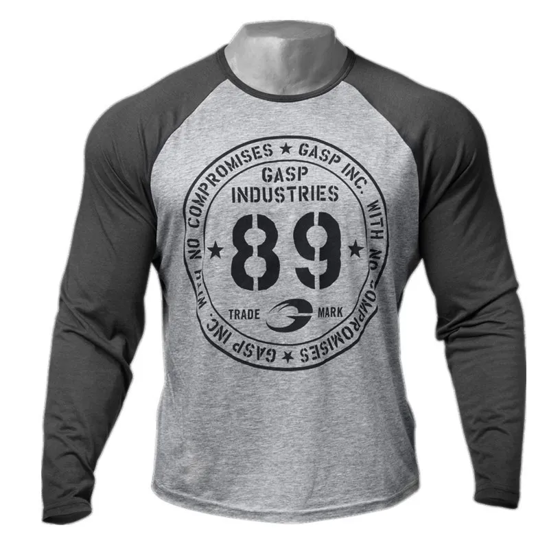 

Mens Long Sleeve T Shirt 2019 Spring Summer men s cotton t shirts plus size Male Tops Leisure Bodybuilding tshirt Gym clothing