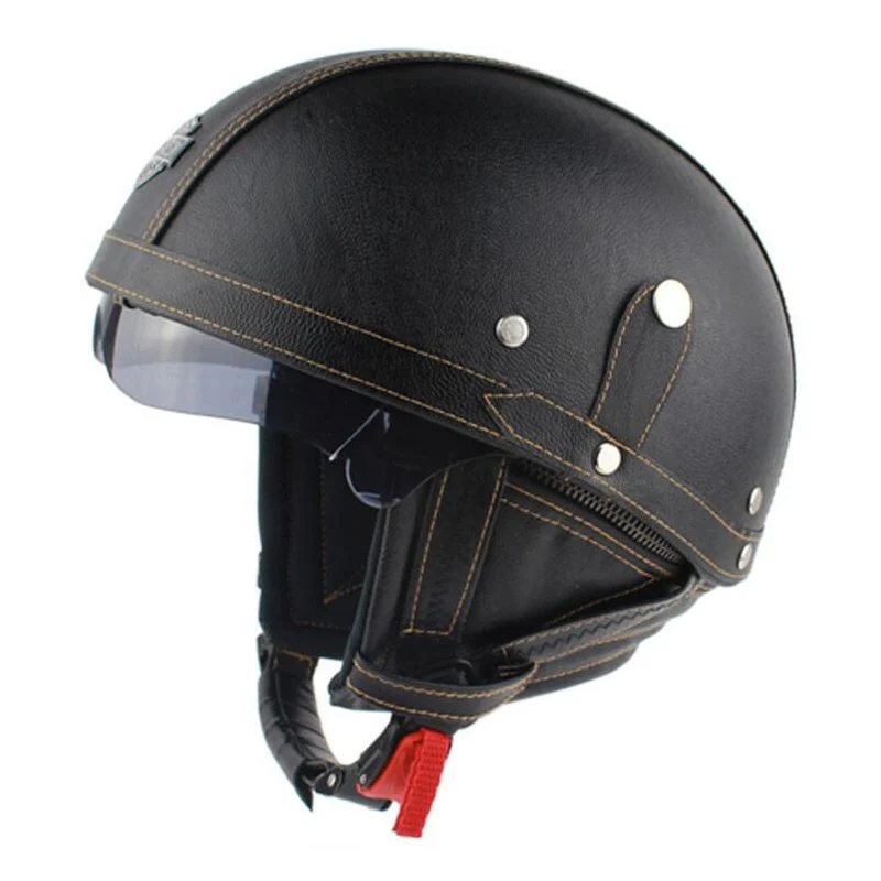Motorcycle Helmets Motorbike Scooter Half Face Leather Helmet Dot Casque Moto 