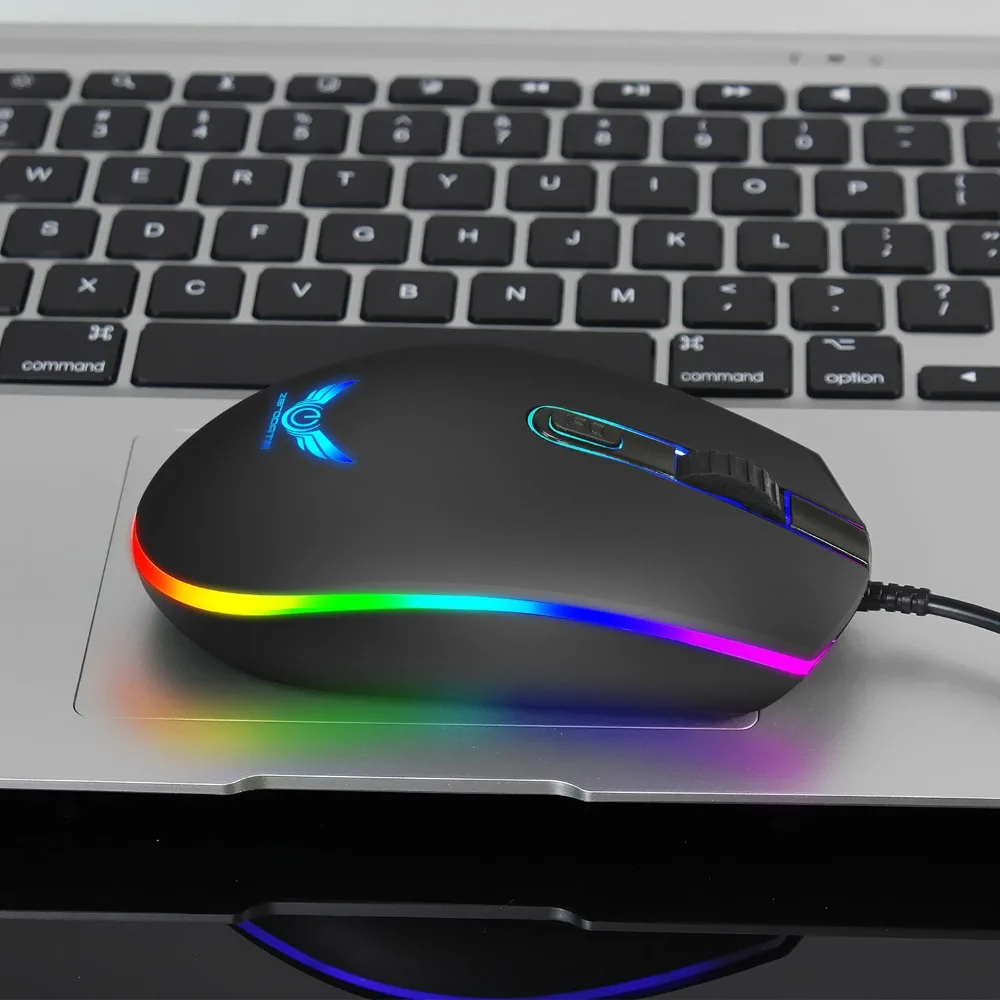 RGB проводная игровая мышь, светодиодный, оптическая, профессиональная проводная компьютерная мышь, геймерские мыши для 1600 dpi, пк, ноутбука, электронных спортивных игр