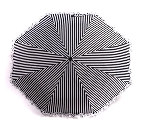 Черный полосатый Красочный качественный карманный мини-зонтик прозрачный кружевной зонтик для защиты от ветра складные зонты женский компактный дождевой зонтик