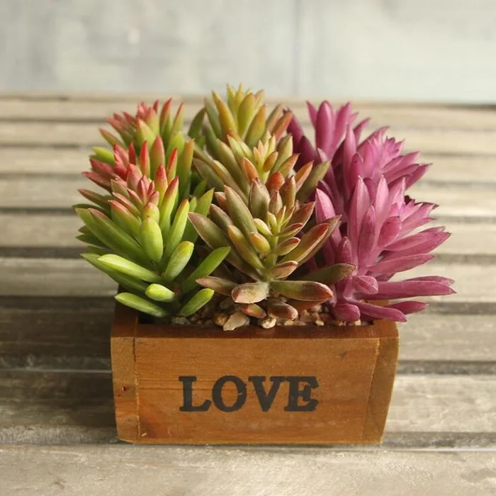 

Cute Artificial succulent plant Flower branch for Birthday Wedding Party home Decoration craft DIY favor baby shower etc Wh