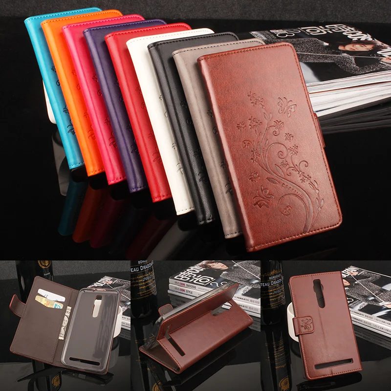 

for Asus Zenfone 2 Case Brand Luxury Wallet Leather Case for Asus Zenfone 2 5.5" Flip Stand 3D Fashion Card Bag Cover Coque