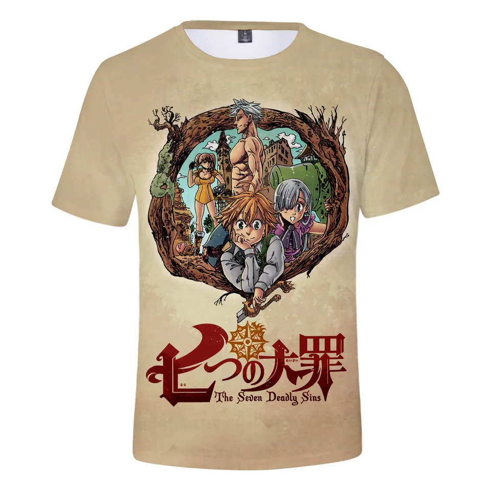 

Anime Nanatsu No Taizai T shirt Tshirts the Seven Deadly Sins 3d Print Top
