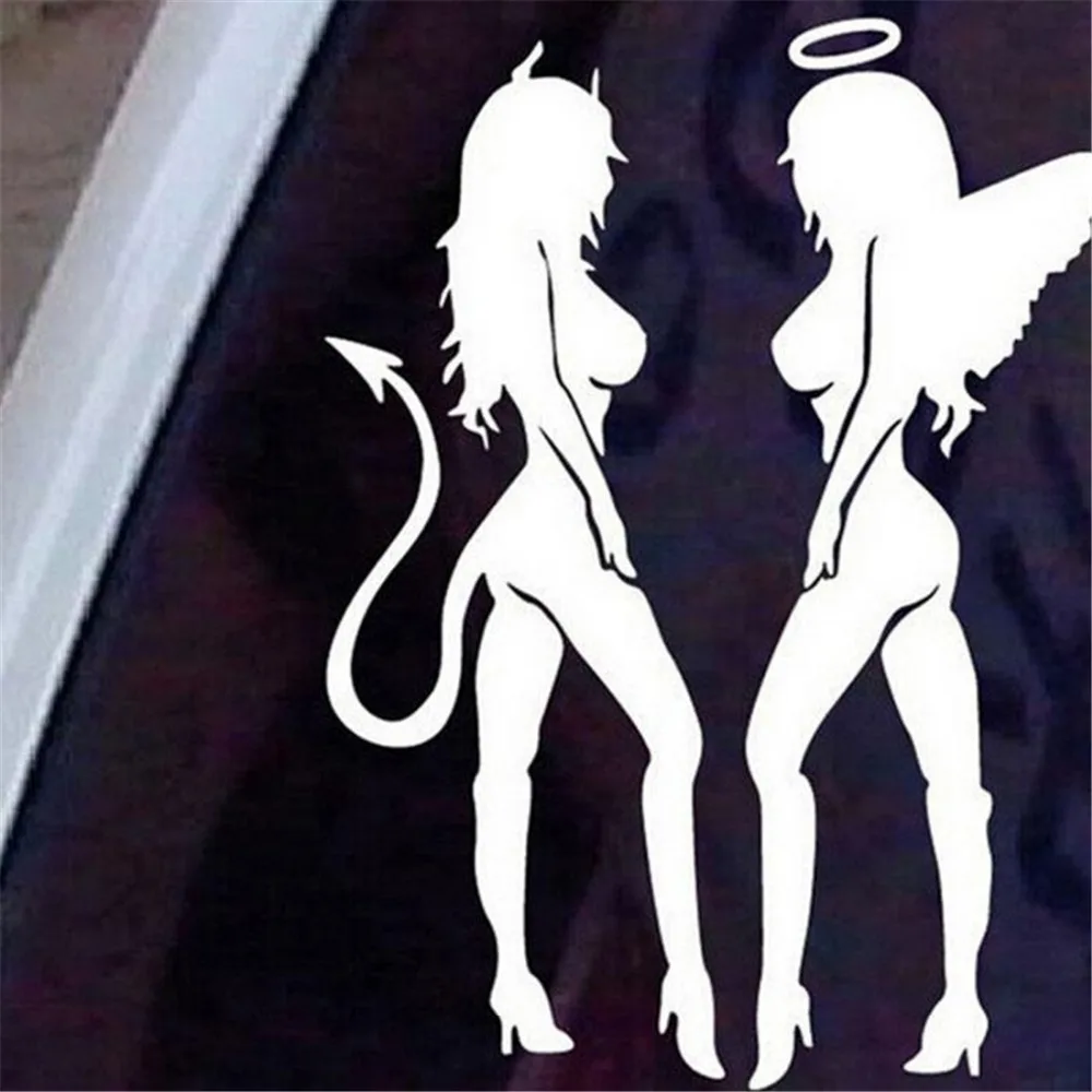 Trendy Reflective Car Styling Reflective Auto Car Vehicle Motorcycle Devil & Angel car Sticker Decoration Decal junction produce jp luxury reflective windshield sticker ho car auto motorcycle vinyl diy decal exterior window body car styling