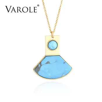 

VAROLE Contracted Design 26 in Natural Stone Charm Necklaces & Pendants Gold Jewelry Pendant Necklace For Women Girls