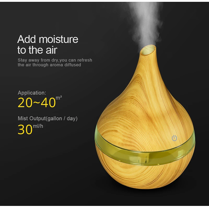 300ml mist diffuser Aroma essential oil diffuser wood mistmaker portable usb air humidifier aroma diffuser fogger air vaporizer