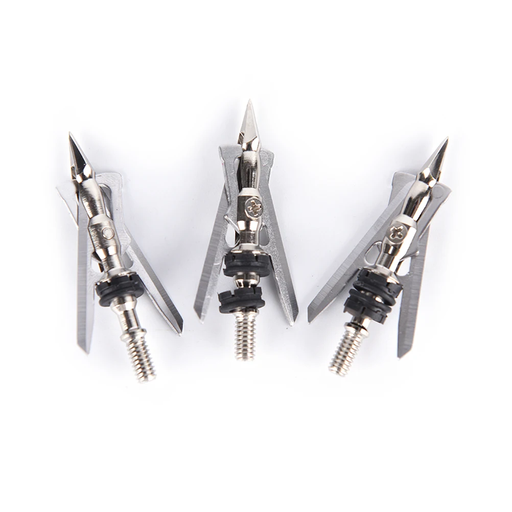 

3Pcs/Lot Stainless Steel Hunting Arrowheads Points Broadhead 100 Grain Archery Compound Bow Arrow Brand