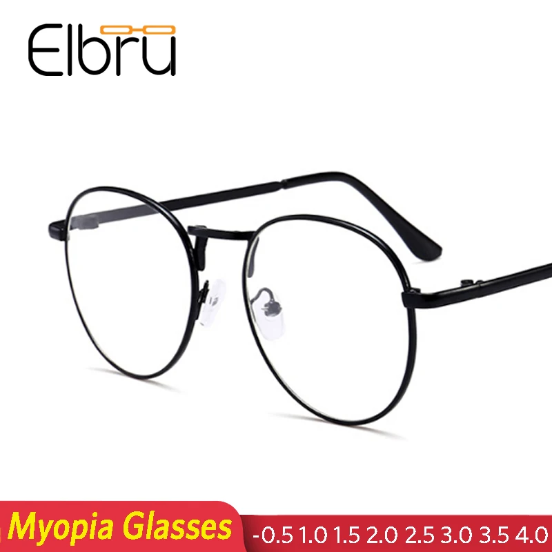 Elbru очки для близорукости, мужские очки в металлической оправе, очки для близорукости, женские близорукие очки-1 1,5 2 2,5 3 3,5 4