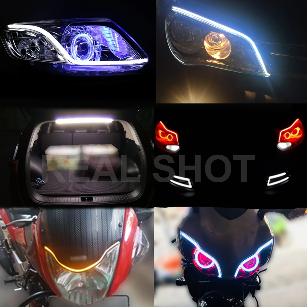 2x на очень тонком каблуке светодиодный DRL гибкие светодиодные дневные ходовые