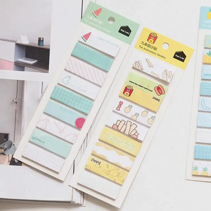 

Creative Bookmark Message Colorful Self-Adhesive Memo Pad Sticky Notes Sticker Label Escolar Papelaria School Office Supply