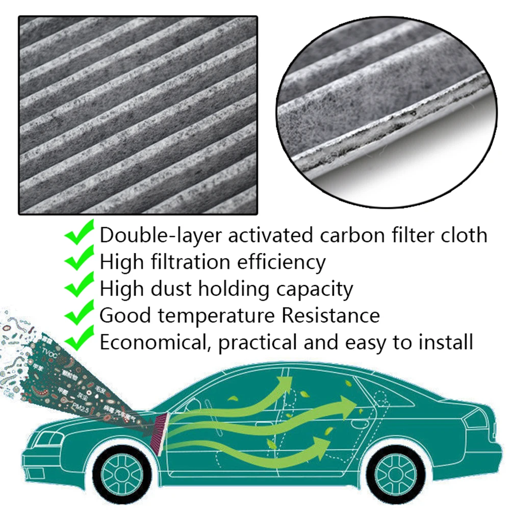 BAAQII Activated Carbon Cabin Air Filter Pollen Filter Replace Part 