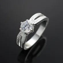2016 Top Finger Ring Real Sliver Plated 2 Row With Cubic Zircon Wide Ring Fashion Jewelry Wholesale Jewelry For Women