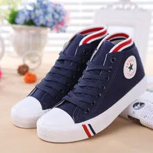 2017 spring new women high to help canvas shoes rubber flat breathable sports shoes white classic running shoes zapatos mujer