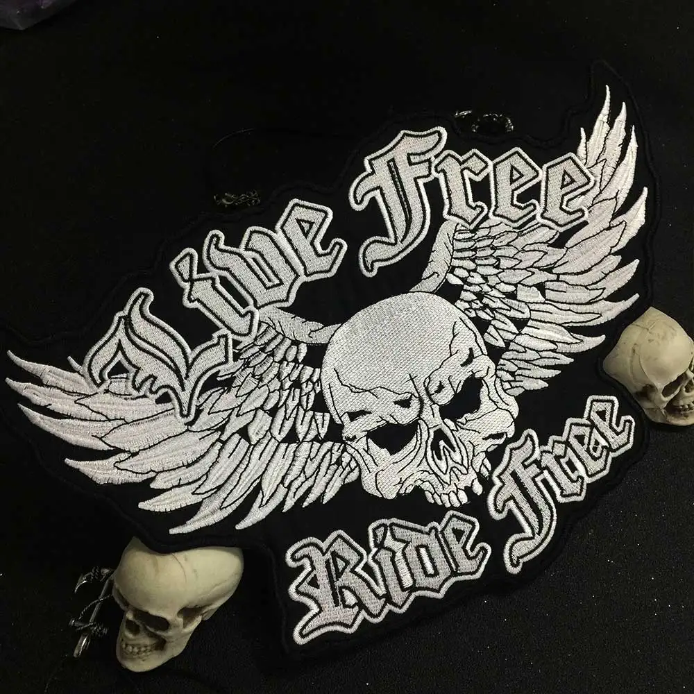 Live free ride утюг на патч вышивка аппликация швейная этикетка Панк Байкер нашивки