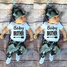 3 предмета! Рождественские наряды для маленьких мальчиков и девочек, одежда комбинезон с длинными рукавами, штаны, леггинсы, шапка, камуфляжный комплект из 3 предметов