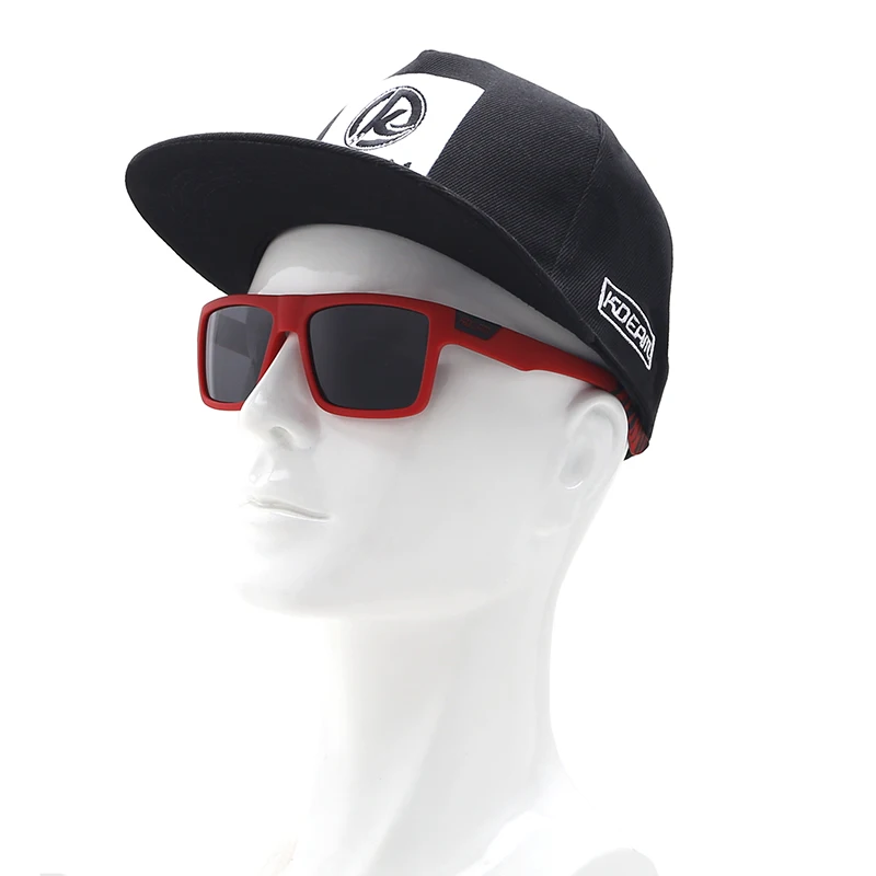 Новинка KDEAM спортивные солнцезащитные очки мужские HD поляризованные солнцезащитные очки красная квадратная оправа светоотражающее покрытие зеркальные линзы UV400 KD05X-C5