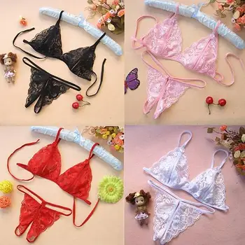 

Hot Women Sexy Lingerie Set Exotic Set Nightwear Thongs G-string Top Push Up Ladies Underwear Bra Set Sleepwear
