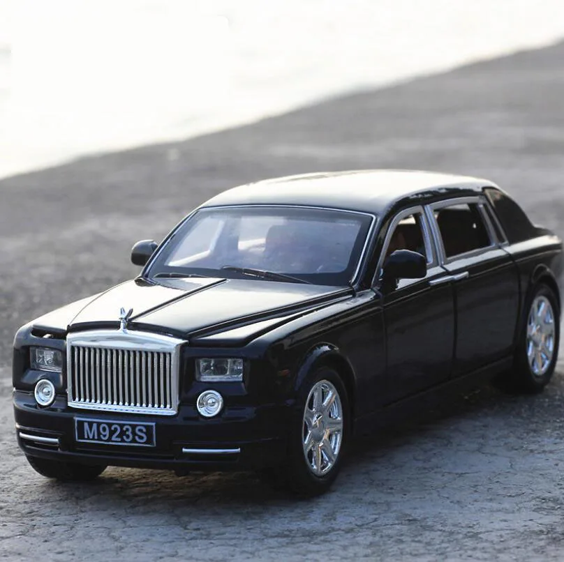 1:24 игрушечный автомобиль отличного качества Rolls-Royce Phantom Металлический Игрушечный Автомобиль из сплава литые машины и игрушечные транспортные средства Модель автомобиля игрушки для детей - Цвет: black no box