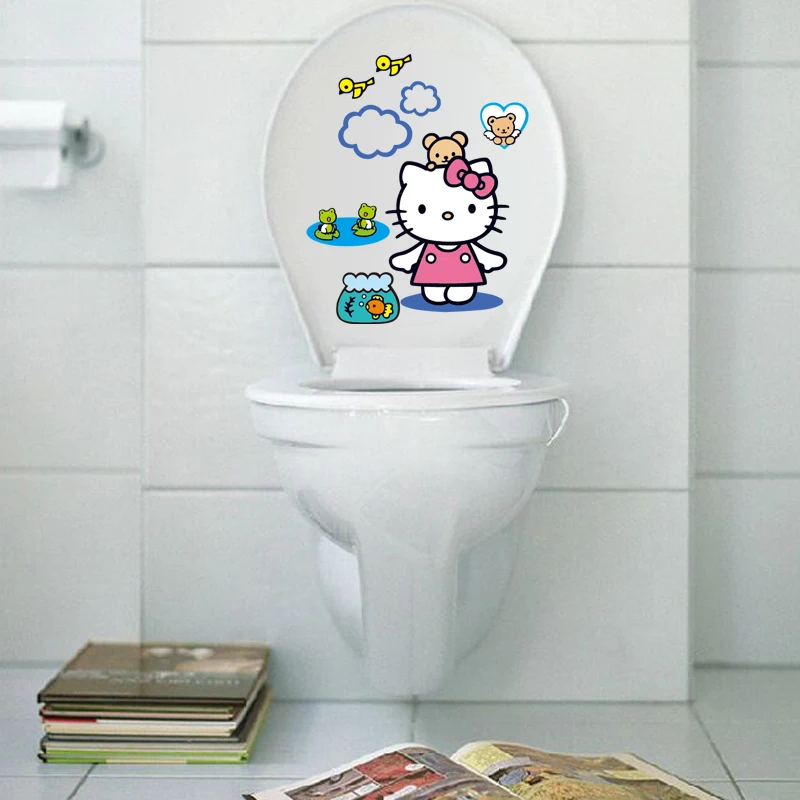 Colorful pic toilet wall sticker for home decor bathroom decoration