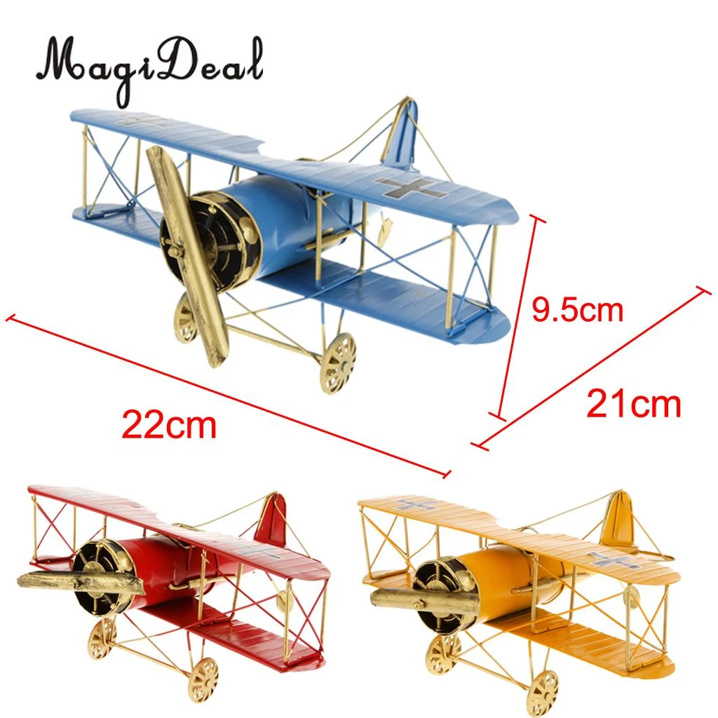 Magideal 1pc Vintage Metal Airplane Model Biplane Aircraft For Home Livingroom Decor Children Boys Preschoolers Outdoor Fun Toys Diecasts Toy Vehicles Aliexpress