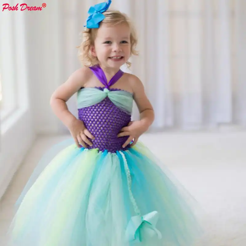 Posh Dream Ariel Vestido De Tutu De Princesa Inspirado En La Sirenita Disfraz De Halloween Tutu De Princesa Inspirado En El Cumpleanos Para Ninas Aliexpress